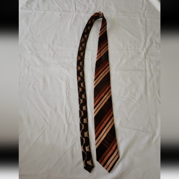 Prime time mens brown striped tie #NN3 - Picture 1 of 2